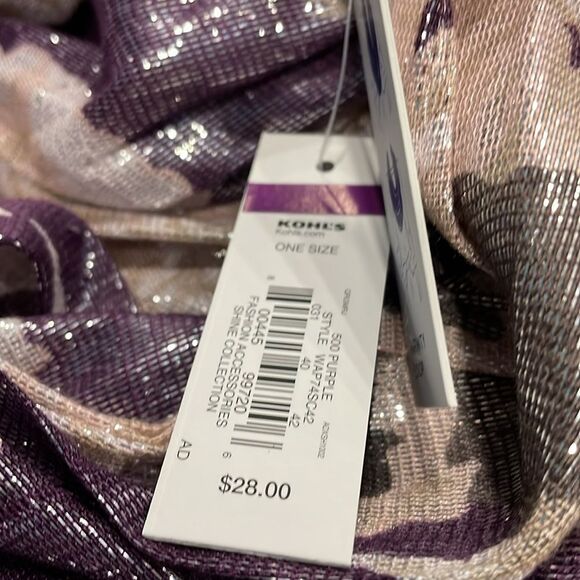 Apt. 9 Infinity Women’s Scarf Metallic Sheen Floral One Size - Picture 7 of 8